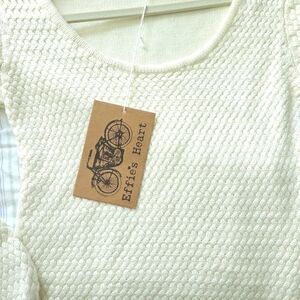 Effie's Heart Cream Textured Triumph Pullover  Sweater